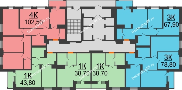 Планировка 12 этажа в доме 2 этап в ЖК На Высоте
