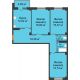 3 комнатная квартира 85,64 м² в ЖК Ясный, дом № 10 - планировка