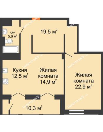 2 комнатная квартира 80,1 м² - ЖК 230 футов