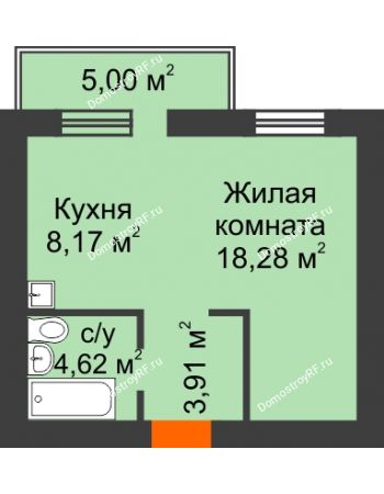 1 комнатная квартира 36,48 м² - ЖК Новая Жизнь
