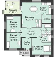 6 очередь — ЗУ64, 119,9 м² 119,9 м², КП Legenda (Легенда) - планировка