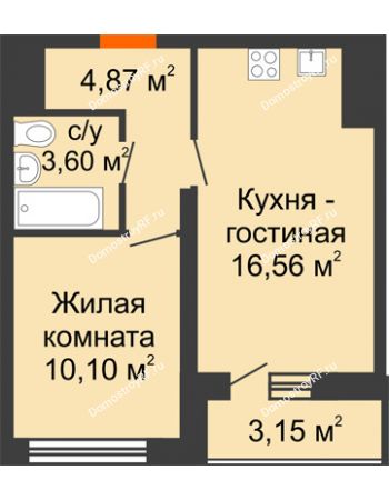 1 комнатная квартира 36,7 м² - ЖК НЕБО на Ленинском, 215В
