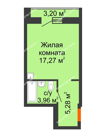Студия 28,11 м² - ЖД по ул. Сухопутная