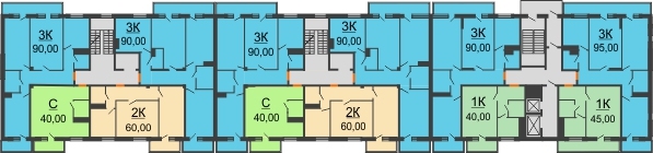 Планировка 6 этажа в доме 2 очередь в ЖК Боярский двор Премиум