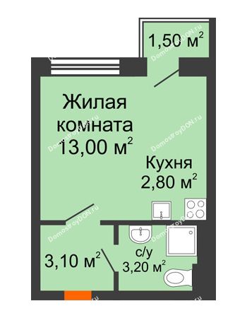 1 комнатная квартира 22,9 м² в ЖК Западная резиденция, дом Литер 8