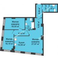 3 комнатная квартира 110,91 м², ЖК Гранд Панорама - планировка