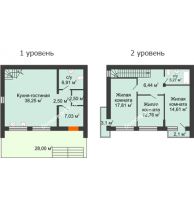 3 комнатный таунхаус 115 м² в КП Панорама, дом Гангутская, 2 (таунхаусы 115м2) - планировка