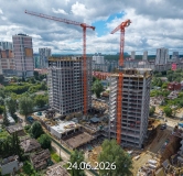 Ход строительства дома 1 в ЖК Соната Парк -