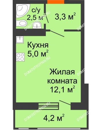 Студия 25 м² в ЖК Новая Кузнечиха, дом № 29