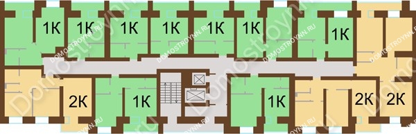 Планировка 4 этажа в доме № 67 в ЖК Рубин