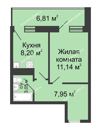 1 комнатная квартира 32,38 м² в ЖК Сельмаш, дом Литер 2