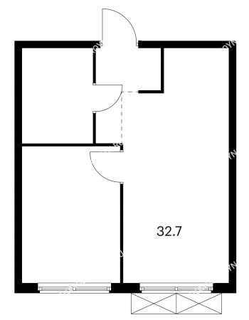 1 комнатная квартира 32,7 м² в ЖК Савин парк, дом корпус 3