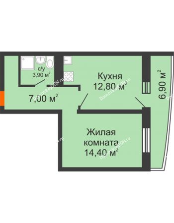 1 комнатная квартира 39,8 м² в ЖК Звезда Столицы, дом Литер 7