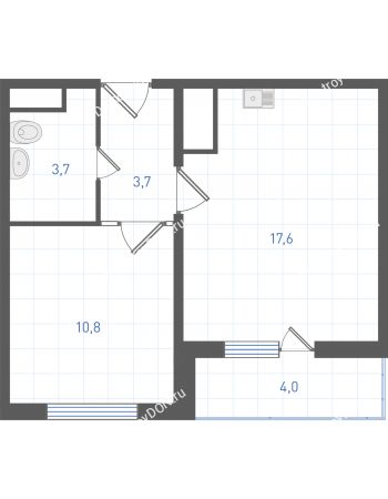 1 комнатная квартира 37,6 м² в ЖК Левенцовка парк, дом Корпус 8-12.2