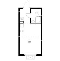 Студия 22,9 м² в ЖК Савин парк, дом корпус 10 - планировка