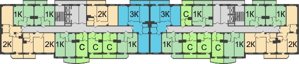ЖК Парк Островского - планировка 3 этажа
