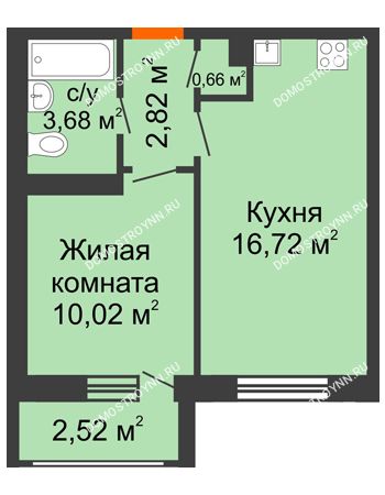 1 комнатная квартира 36,42 м² в ЖК Москва Град, дом № 61