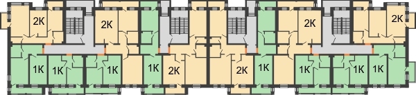 Планировка 4 этажа в доме Блок 2, 3 в ЖК Ярд