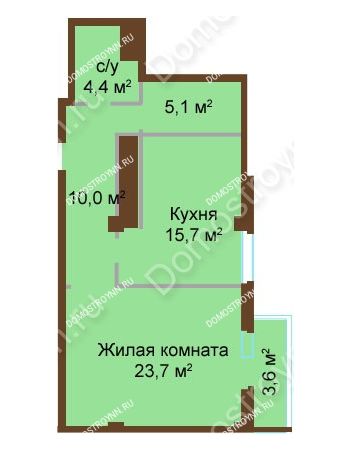 1 комнатная квартира 62,5 м² - ЖК Бояр Палас