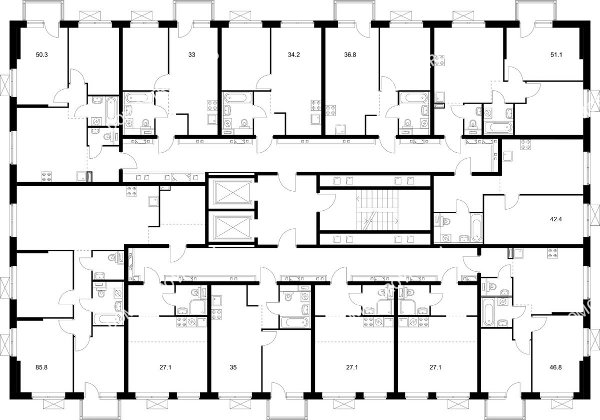 Планировка 3 этажа в доме корпус 2 в ЖК Савин парк