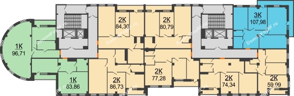 ЖК 311 - планировка 6 этажа