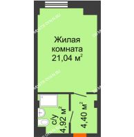 Апартаменты-студия 30,63 м², Апарт-Отель Гордеевка - планировка