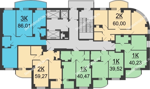 Планировка 2 этажа в доме Секция С2 в ЖК Университетский 137