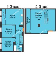3 комнатная квартира 99,4 м² в ЖК Андерсен парк, дом ГП-2 - планировка