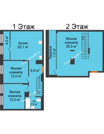 3 комнатная квартира 99,4 м² в ЖК Андерсен парк, дом ГП-2