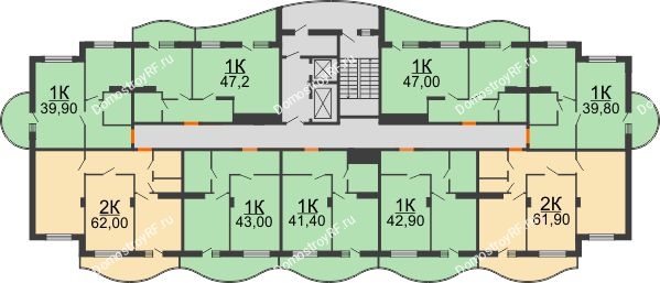 ЖК ОазисДом - планировка 2 этажа