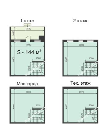 7 комнатная квартира 144 м² в КП Бавария club, дом № 555 (144 м2)