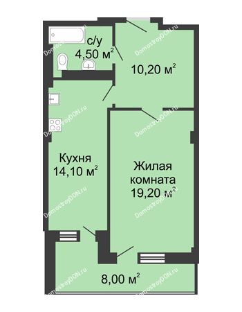 1 комнатная квартира 52 м² - ЖК Дом на Береговой