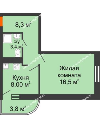 1 комнатная квартира 37,6 м² в ЖК Звезда Столицы, дом Литер 9