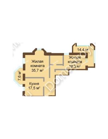 2 комнатная квартира 123,3 м² - ЖК Изумрудный замок