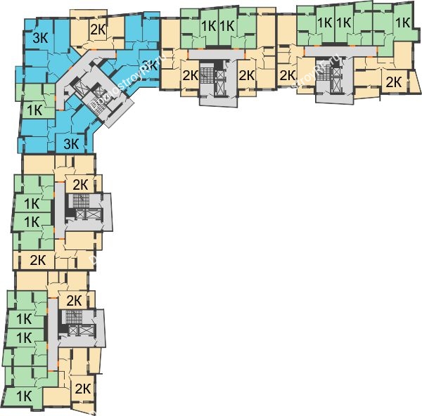 ЖК Сограт - планировка 10 этажа