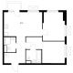 2 комнатная квартира 57,3 м² в ЖК Савин парк, дом корпус 10 - планировка