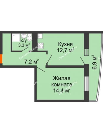 1 комнатная квартира 40,2 м² в ЖК Звезда Столицы, дом Литер 8